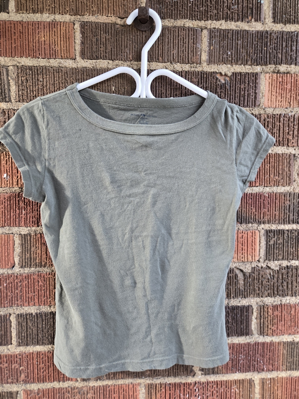 Brandy Melville Olive Green Short Sleeve Crew Tee